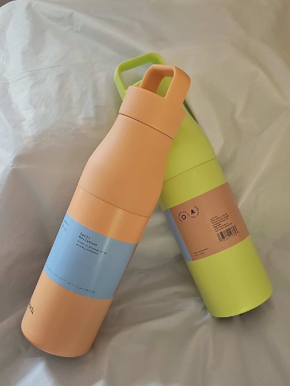 Embark 24 oz Water Bottle - Yellow/Green & Light Orange Screw-Top Lot of 2, New - Picture 13 of 15